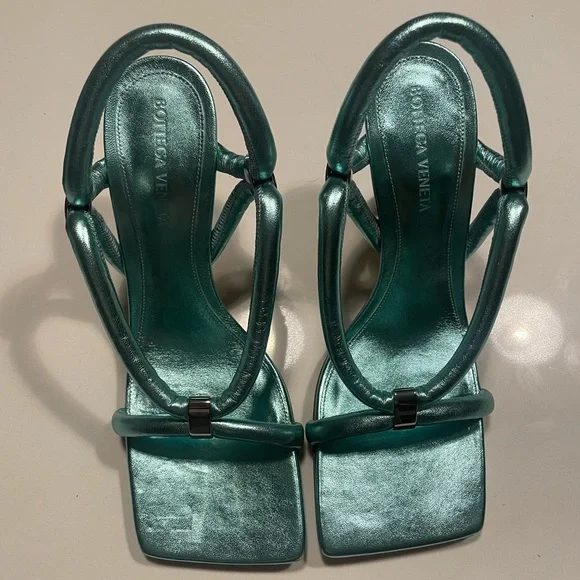 Bottega Veneta Stretch Slingback Sandals in Blue Lagoon - Picture 6 of 16